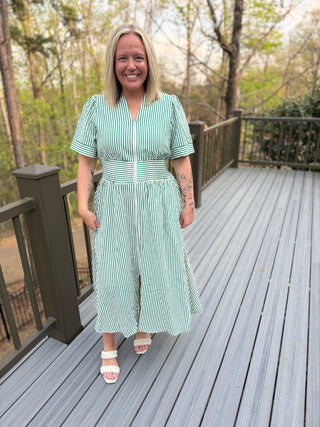 Southern Charm Midi Dress- Green