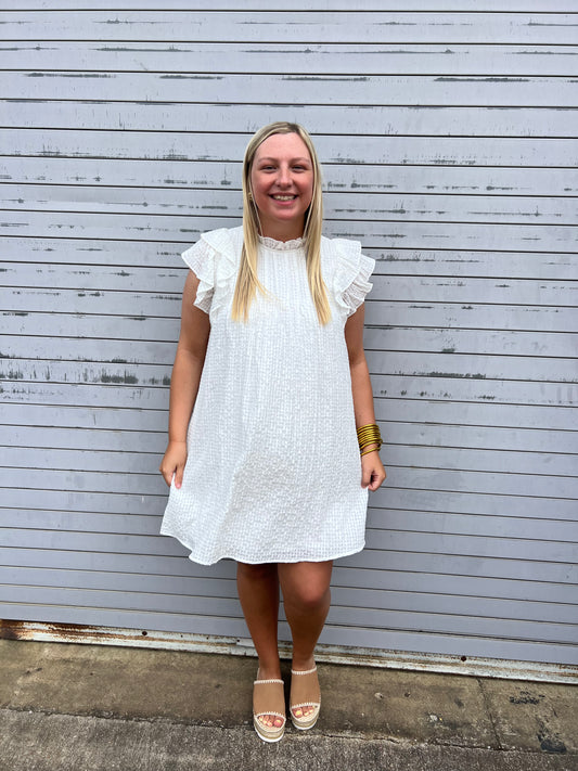 Picnic Mini Dress- White