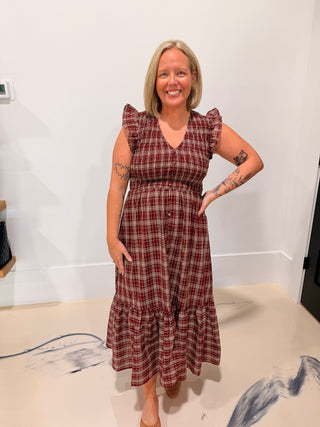 The Cider Midi Dress- Burgundy