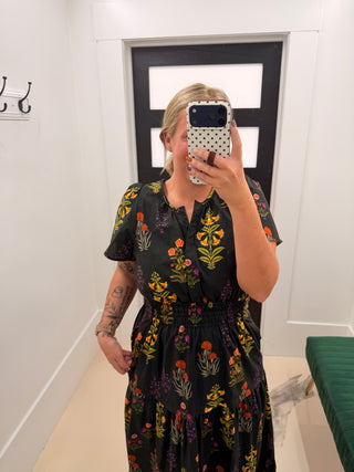 Botanical Garden Maxi Dress- Black