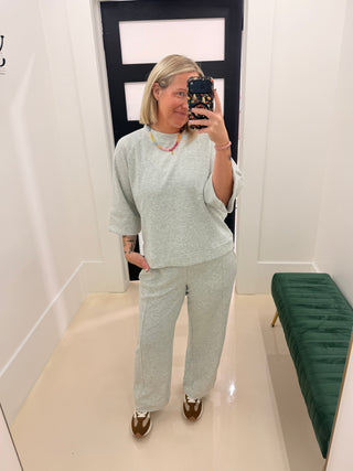 The Scuba Pant Set - Heather Grey