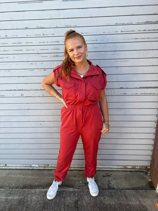 The Sadie Mock Neck Jumpsuit