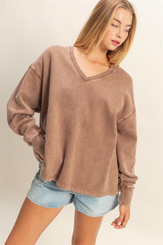 Kara Oversized Sweatshirt- Chestnut