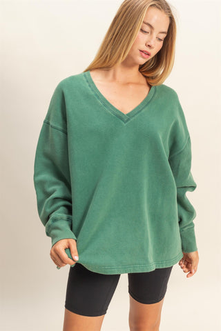 Kara Oversized Sweatshirt- Dark Green