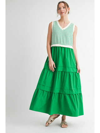 On Island Time Maxi Dress- Green