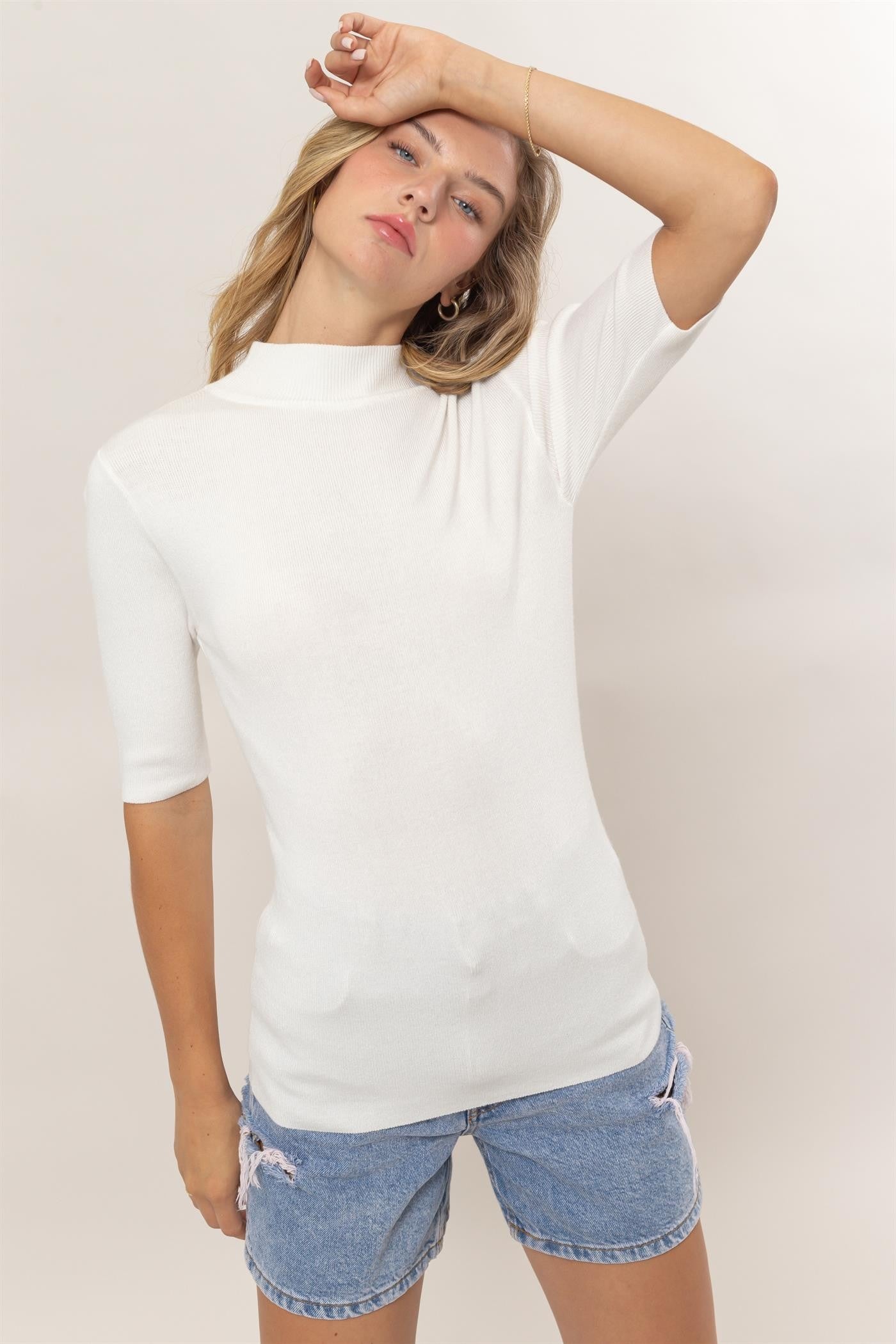 Everyday Knit Top In Off White