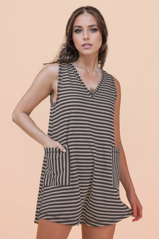 Summer Wave Romper- Oat