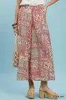 Mixed Print Palazzo Pant/Coral