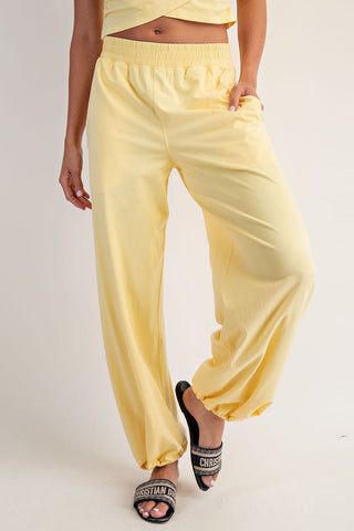 Mineral Wash Jogger Pants/Butter Yellow