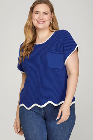 Curvy Dreamful Top- Royal Blue