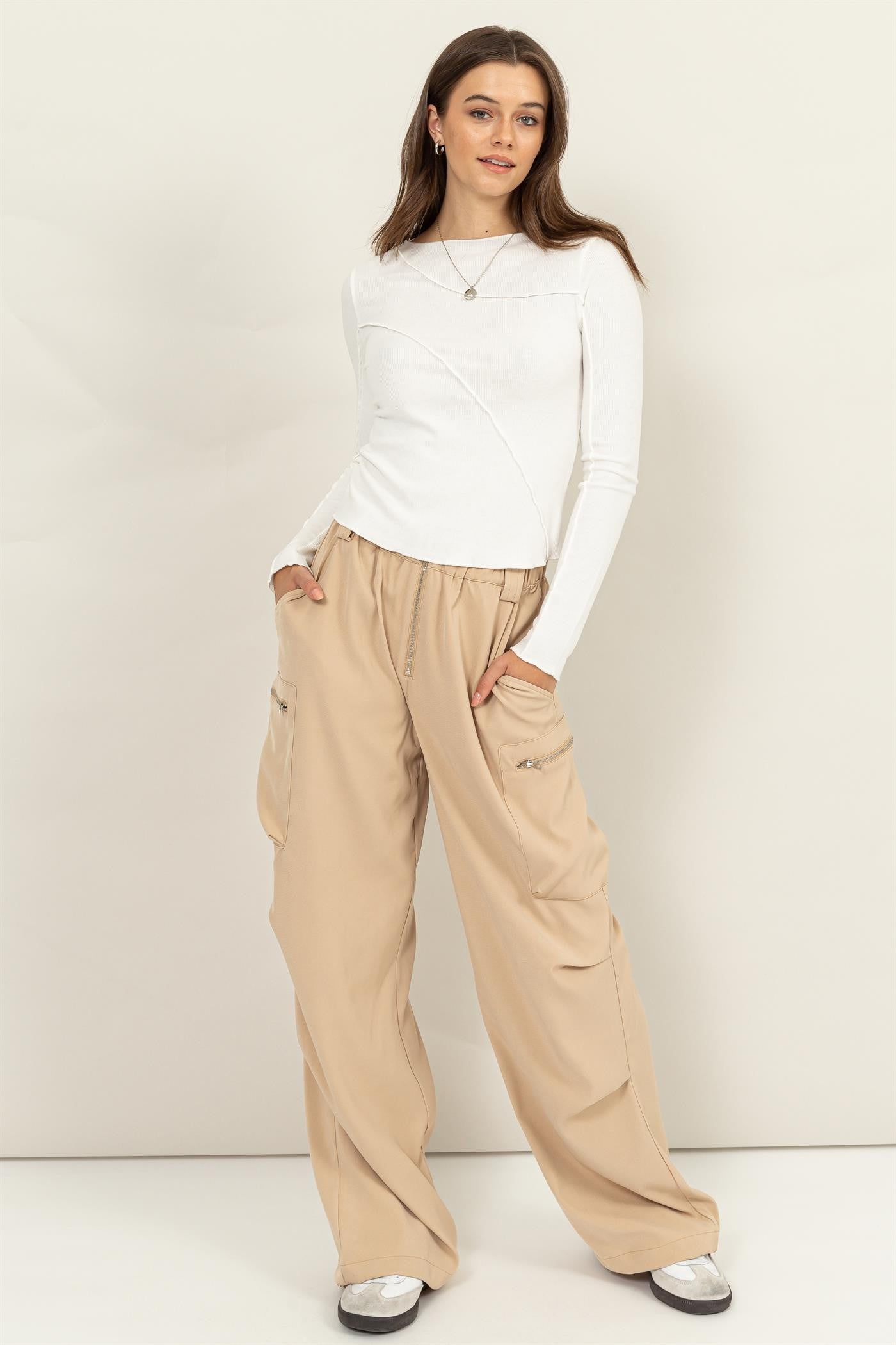 Perfect Elastic Pants In Camel