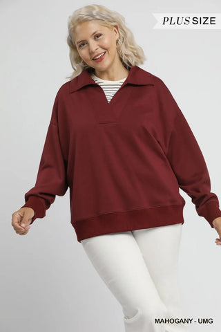 Curvy Way To Go Top- Maroon
