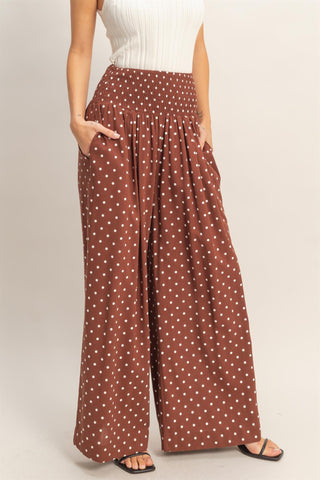 Polka Dot Frenzy Pant-Brown