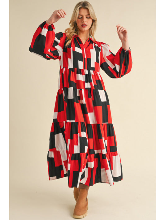 So Stylish Abstract Print Midi Dress