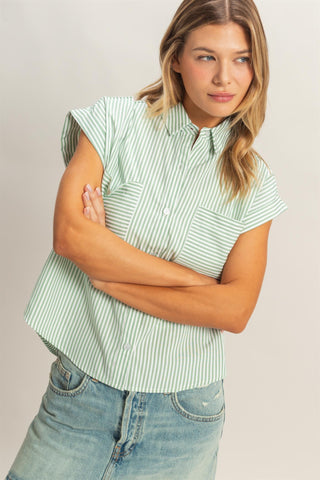 Summer Necessity Top- Sage