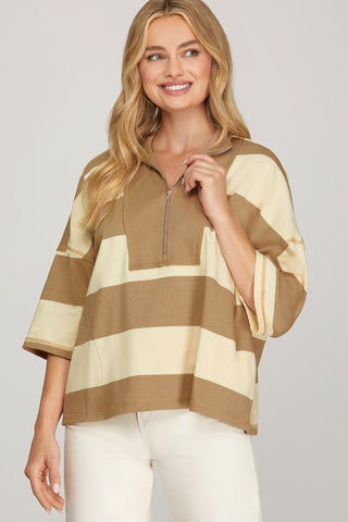 Rugby Oversized Top- Mocha