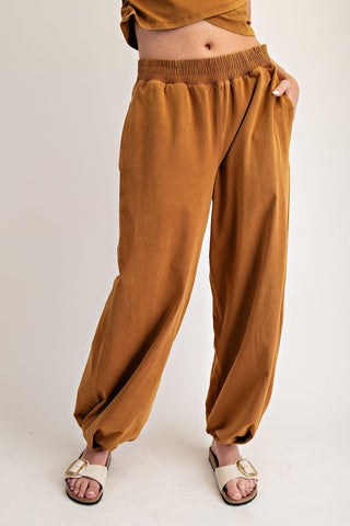 Mineral Wash Jogger Pants- Walnut