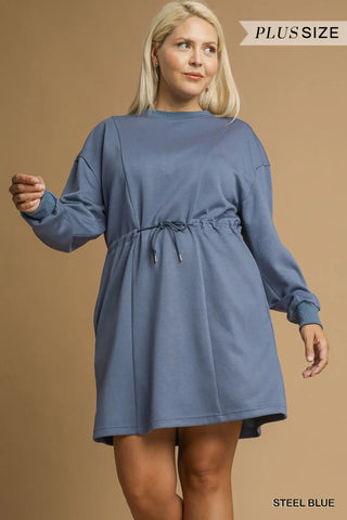 Curvy Breakaway Mini Dress- Blue
