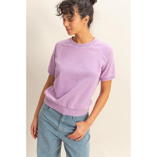 Crew Neck Comfort Tee- Purple