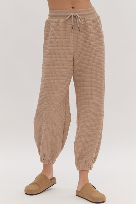 Textured Pants In Mocha