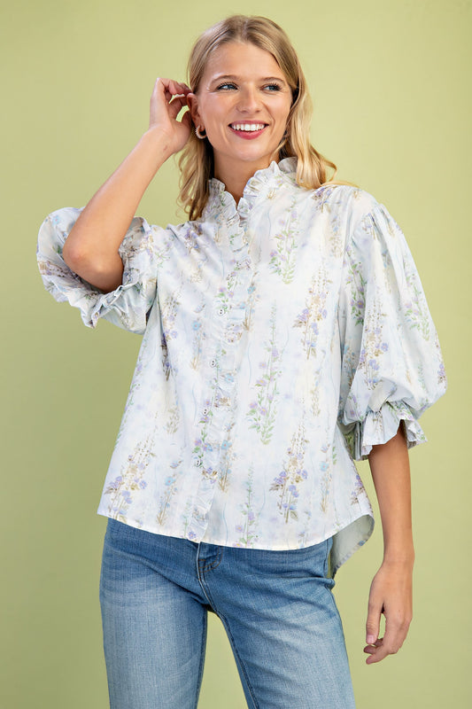 The Cottage Charm Top - Blue