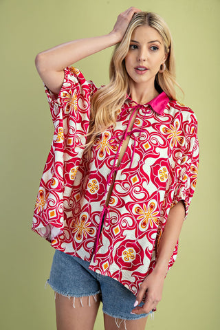The Greece Is Calling Top- Pink