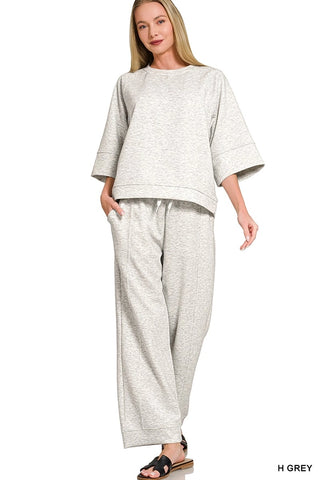 The Scuba Pant Set - Heather Grey