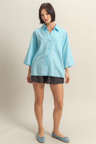The Everyday Oversize Top - Blue