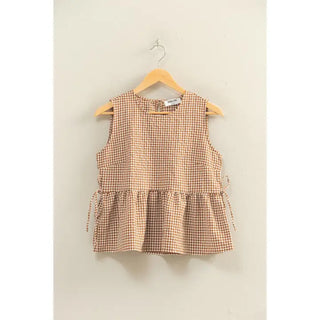 The Summer Peplum Top- Brown
