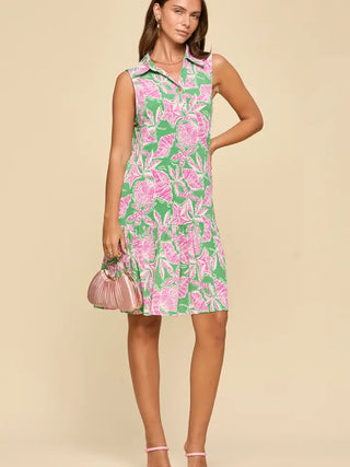 Coastal Breeze Collared Dress - Aqua Mint