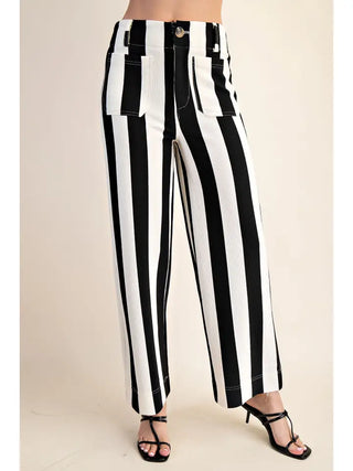 Colette Cropped Wide-Leg Pant- Black