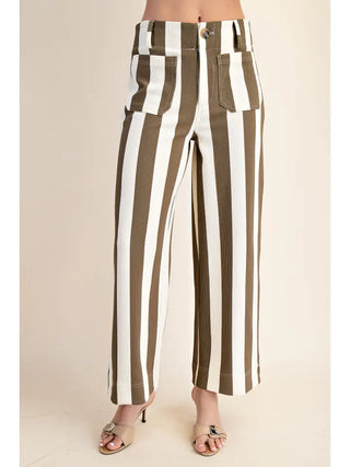 Colette Cropped Wide-Leg Pant - Olive