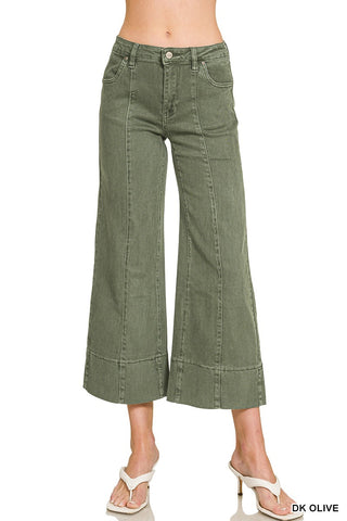 Good Day Cropped Pant- Olive