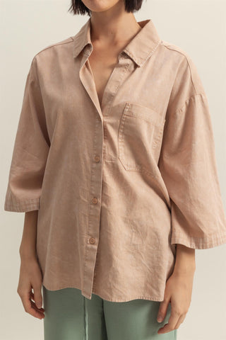 The Everyday Oversize Top - Taupe