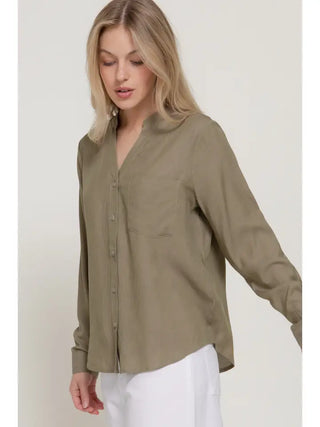 Day to Night Button-Up - Olive