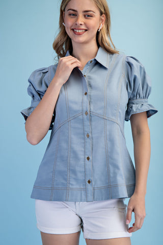 Denim Babe Top - Light Denim