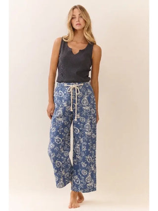 Indie Bloom Straight Leg Pant- Denim
