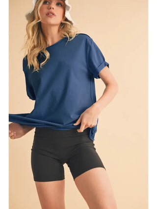 Mali Baby Tee Top- Denim