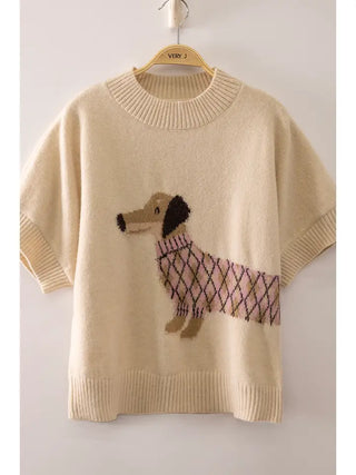 The Dog Knit Top - Oatmeal