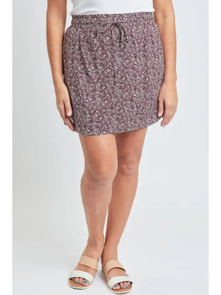 The Dolphin Skort - Burgundy Floral