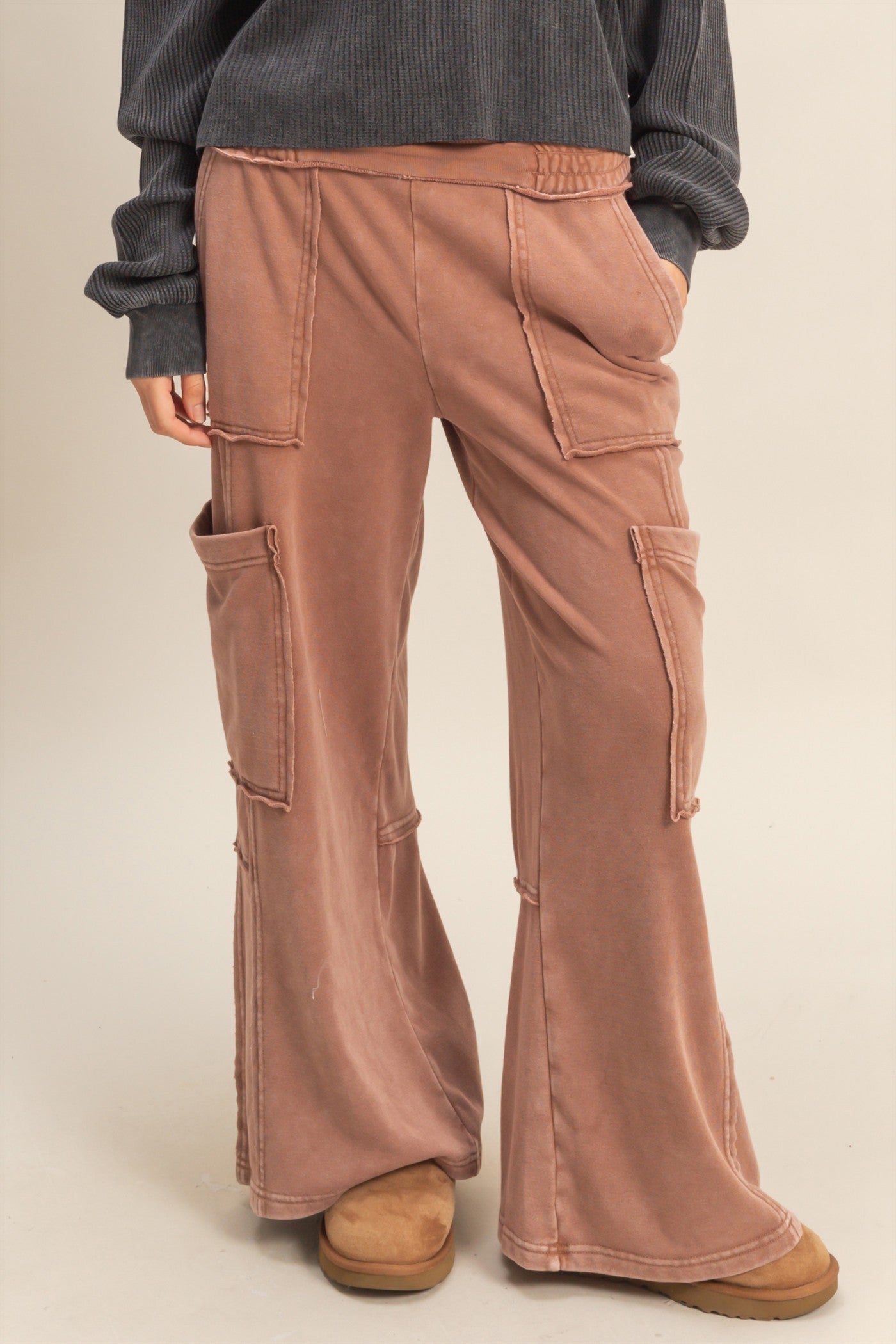 The Josie Mineral Washed Pant/Chestnut