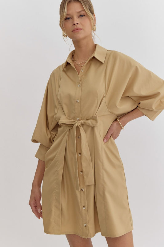 Dream Day Dress In Tan