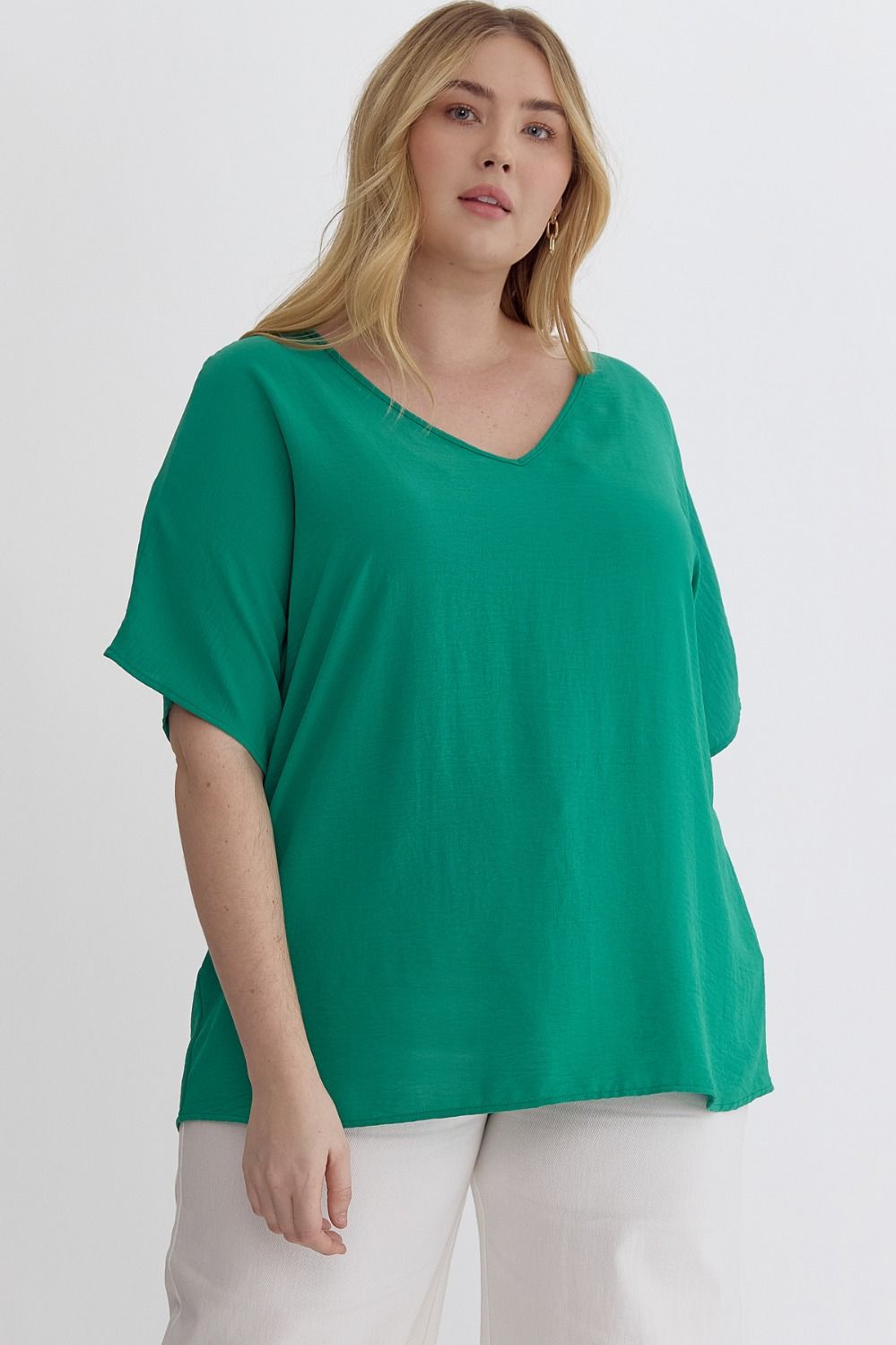 Curvy Best Seller Top In Green