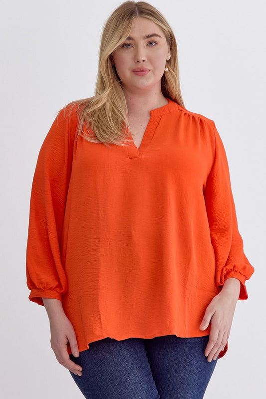 Curvy Ride Or Die Top In Orange