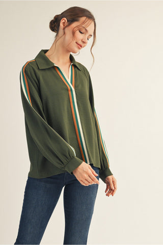 Fall Vibes Top - Olive