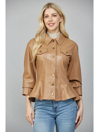 Valentina Peplum Leather Jacket