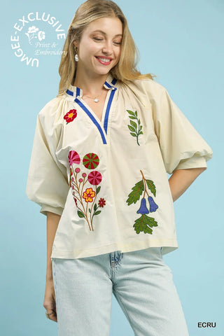 Garden Grace Top - Ecru