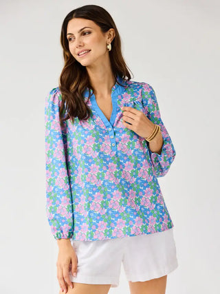 Gianna Posies Top- Blue