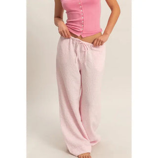 The Summer Gingham Pant-Pink