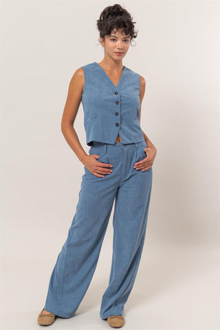 Vest Pant Set In Blue